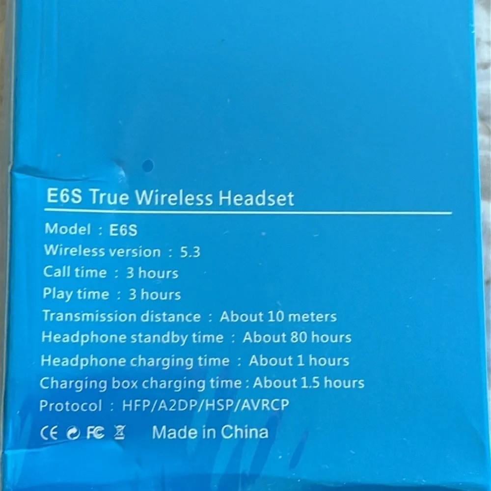 E6S True Wireless Headset - BABY BLUE - SEALED BOX